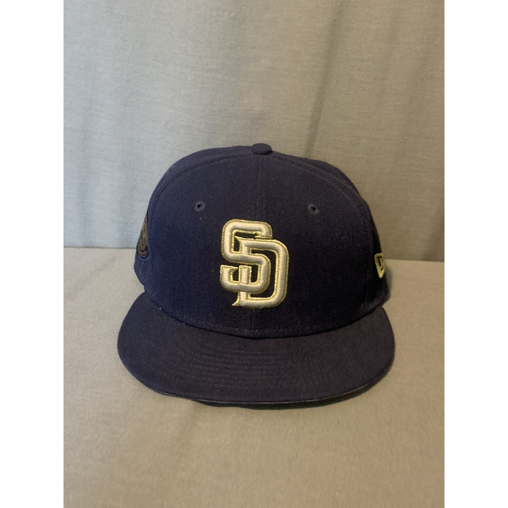 San Diego Padres Hat Blue 6 7/8 New Era Fitted Authentic 59/Fifty USA Patch‎